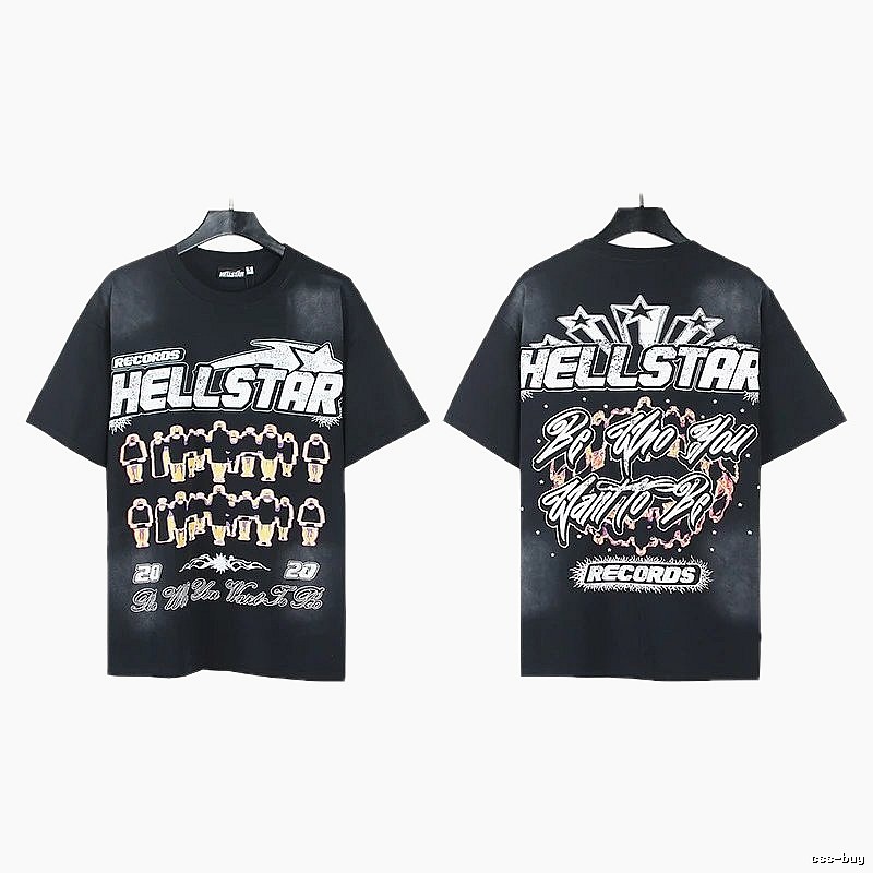 Hellstar Records American Street Style Black T-Shirt