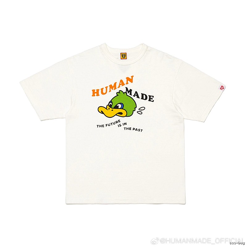 HUMAN MADE Green Duck Print Japanese Streetwear Off-white Short-sleeve T-shirt