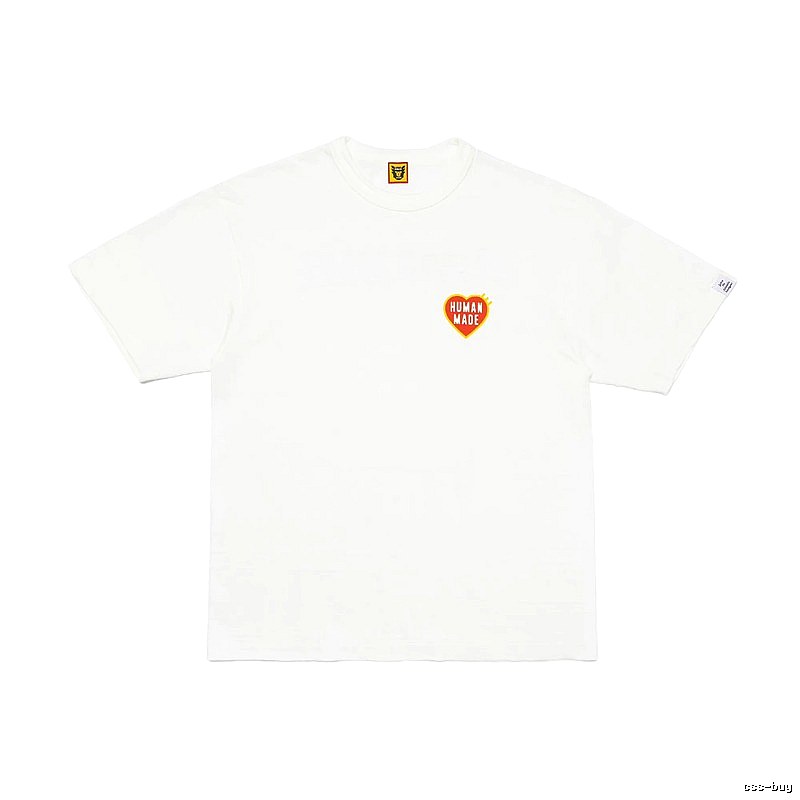 HUMAN MADE Heart Print Japanese Streetwear White T-Shirt