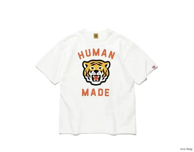 HUMAN MADE Tiger Head Vintage Japanese Style White Short-sleeve T-shirt