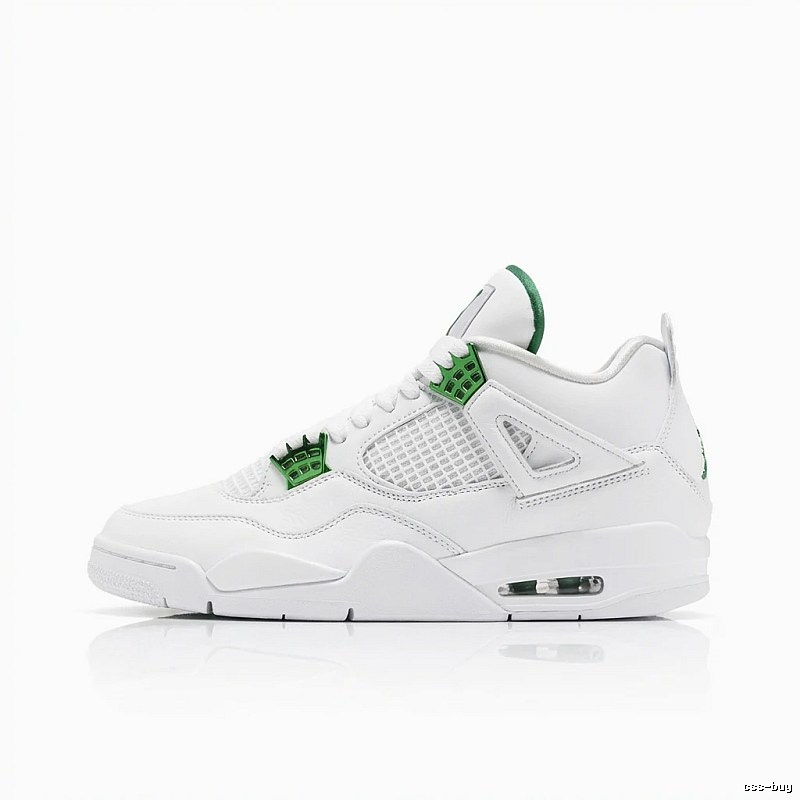 Jordan 4th generation trendy and cool style white-green shoes