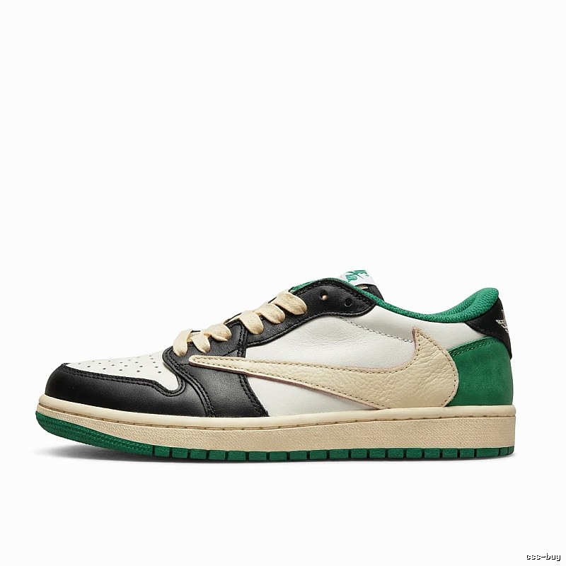 Jordan AJ1 Retro Style Black-Green-White Shoes
