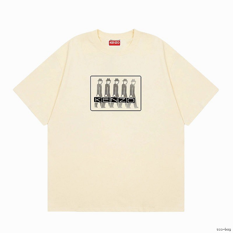 KENZO Character Print Casual Style Beige T-shirt