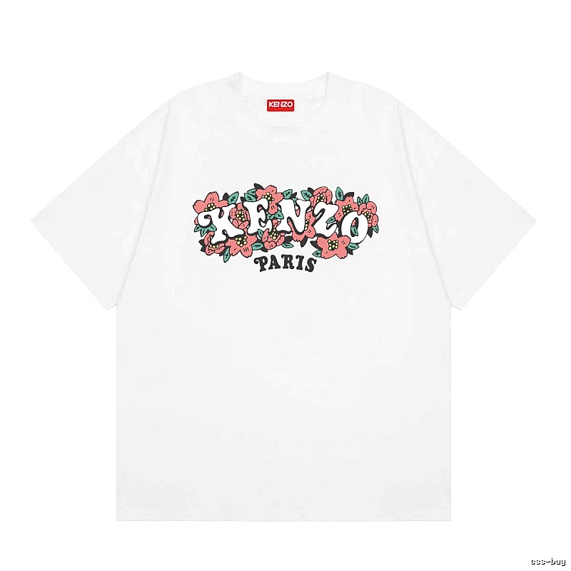 KENZO Floral Collection Street Style White Short-sleeve T-shirt