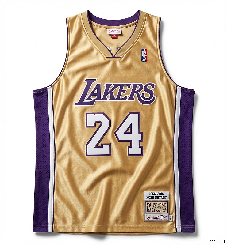 Kobe Lakers retro gold and purple jersey