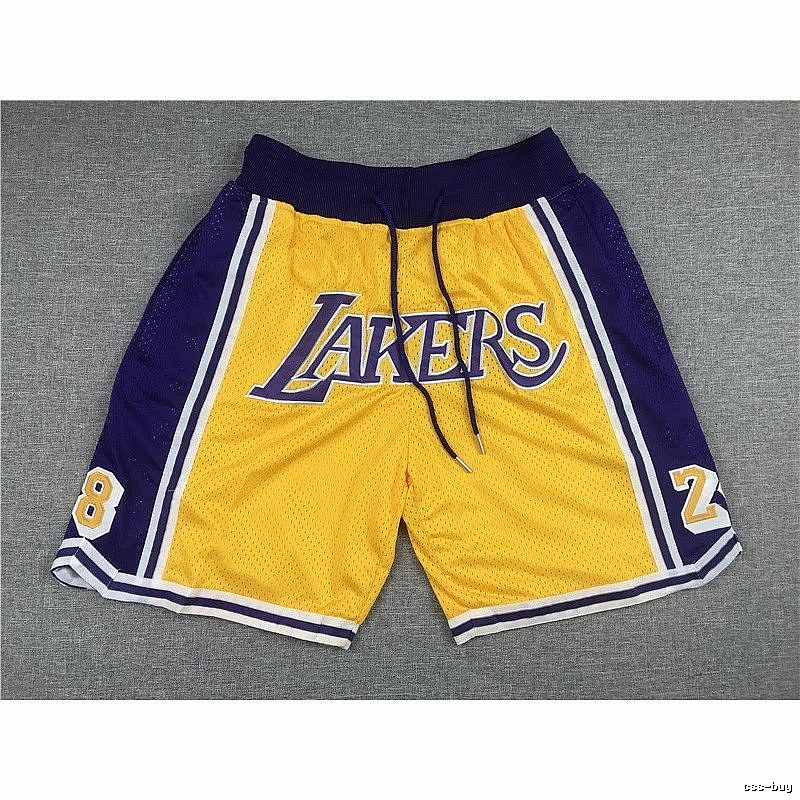 Lakers Streetwear Basketball shorts Yellow Lakers Mesh with Logo Accent