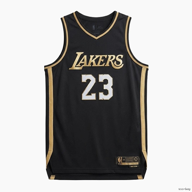 LBJ Lakers black and gold basketball uniform