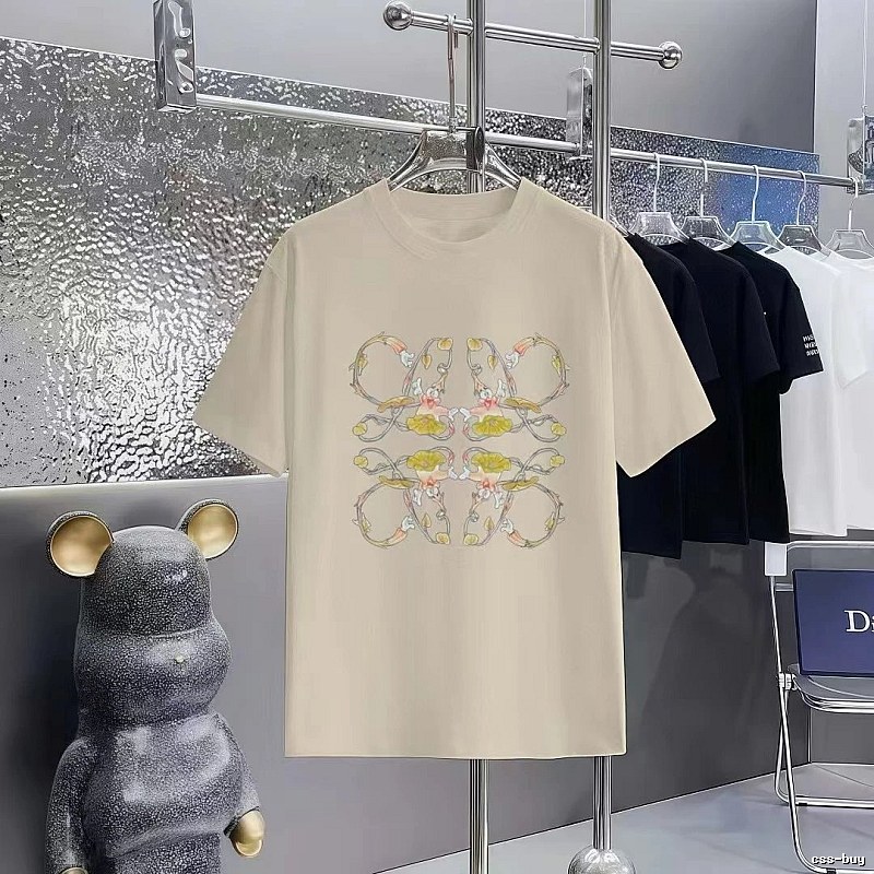 LOEWE Floral Print Casual Off-white T-shirt