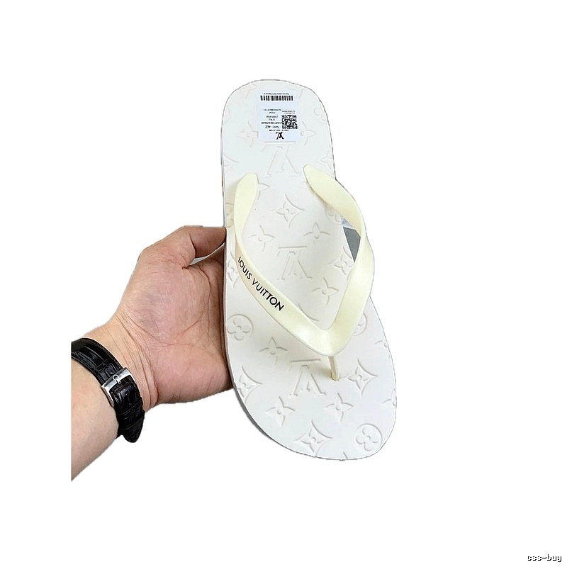 Louis Vuitton Classic Embossed Casual Off-white Flip-flops