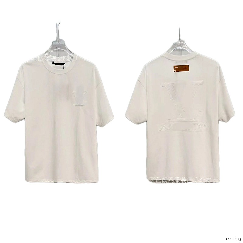 Louis Vuitton Embossed Minimalist Style White Short-sleeve T-shirt