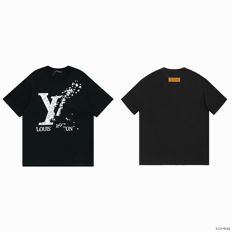 Louis Vuitton LV Printed Streetwear Style Black T-Shirt