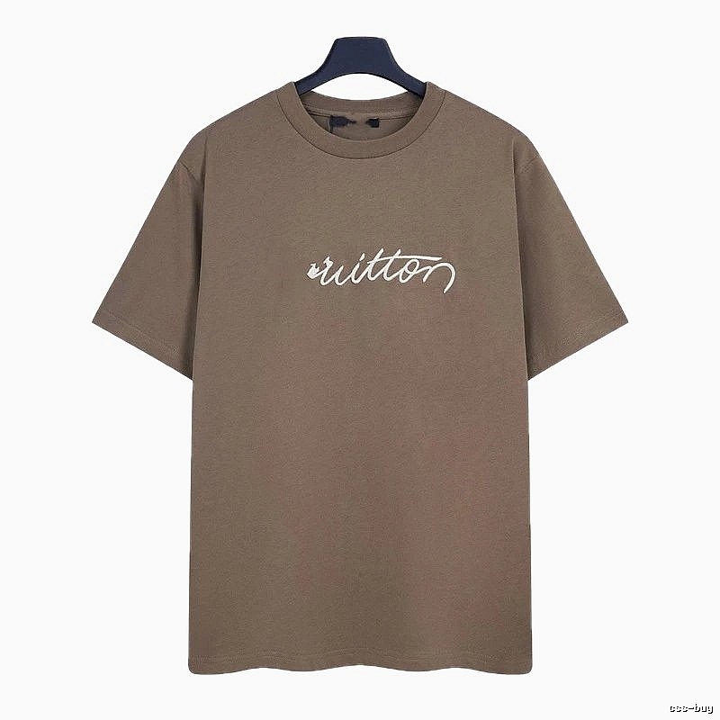 Louis Vuitton Signature Minimalist Khaki Short-sleeve T-Shirt