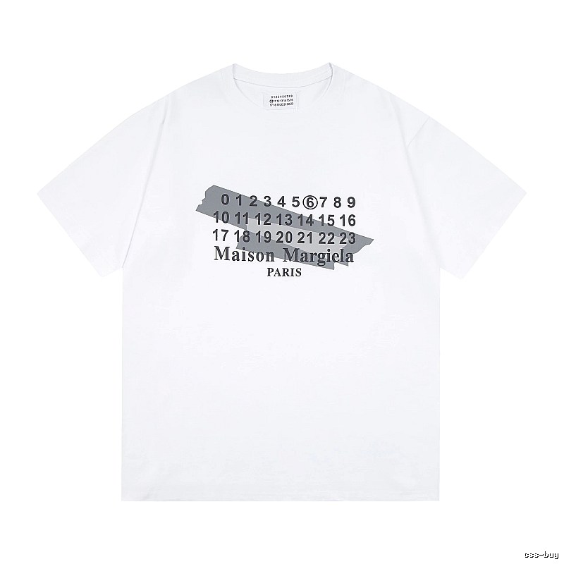 Maison Margiela Digital Print Cool Trendy White T-shirt
