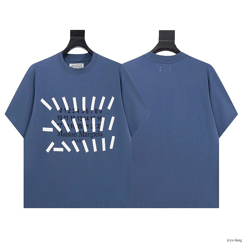 Maison Margiela Digital Print Street Style Grey-blue T-shirt
