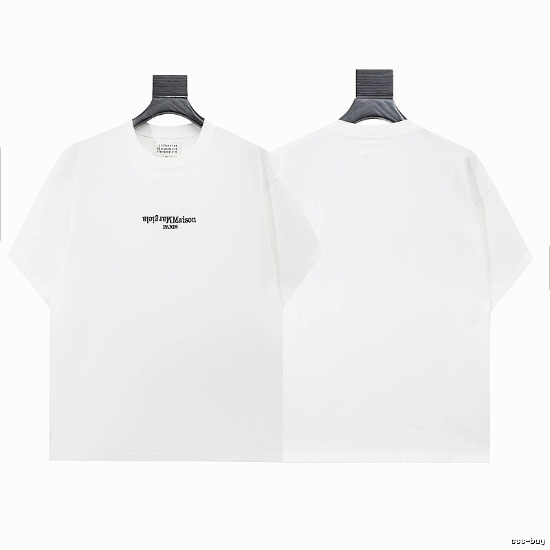 Maison Margiela Reverse Embroidered Minimalist Style White T-Shirt