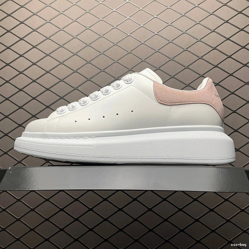 McQueen White and Pink Oversized Sneakers and Streamlined Low Top