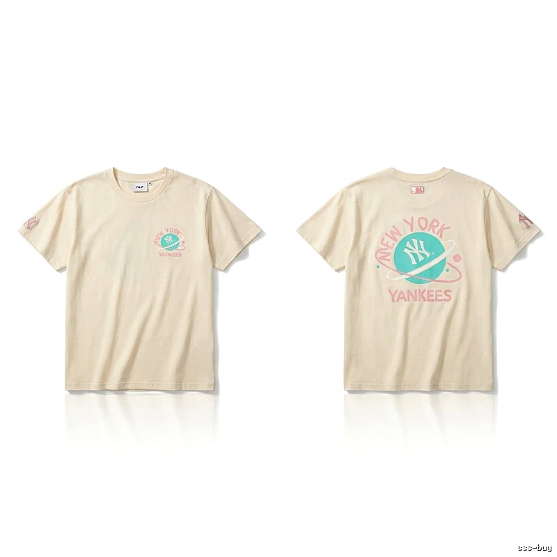 MLB New York Yankees trendy brand beige T-shirt