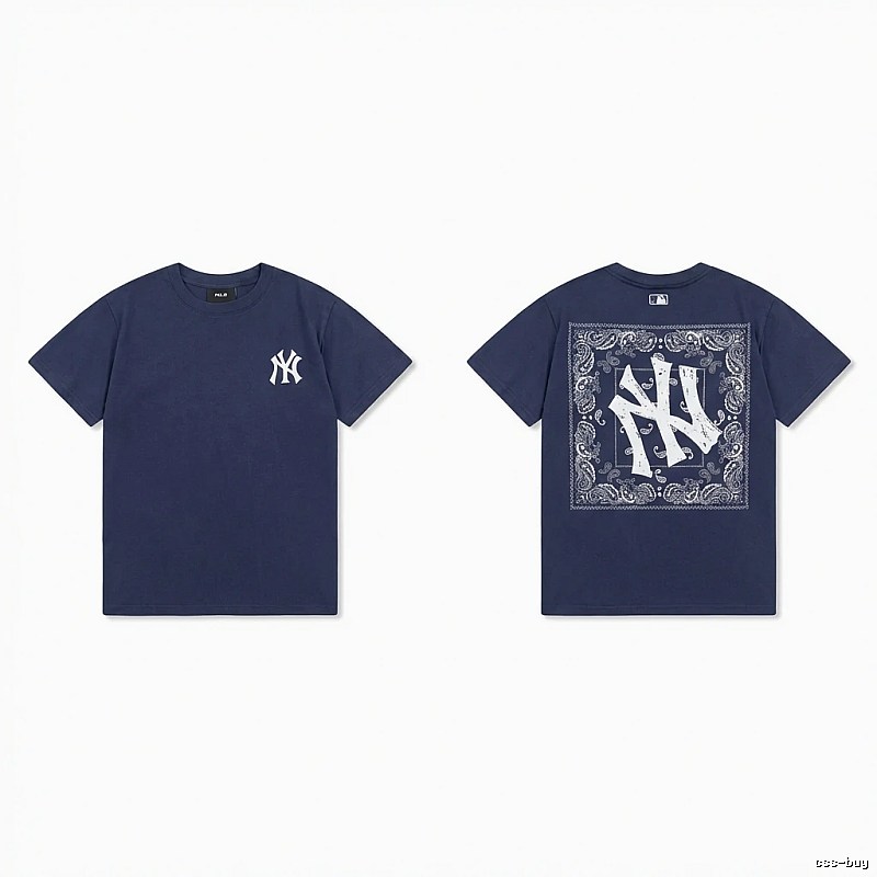 MLB Printed Trendy Style Navy Blue T-shirt
