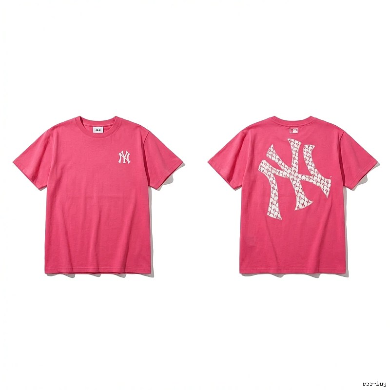 MLB Trendy Brand Print Style Rose Red T-shirt