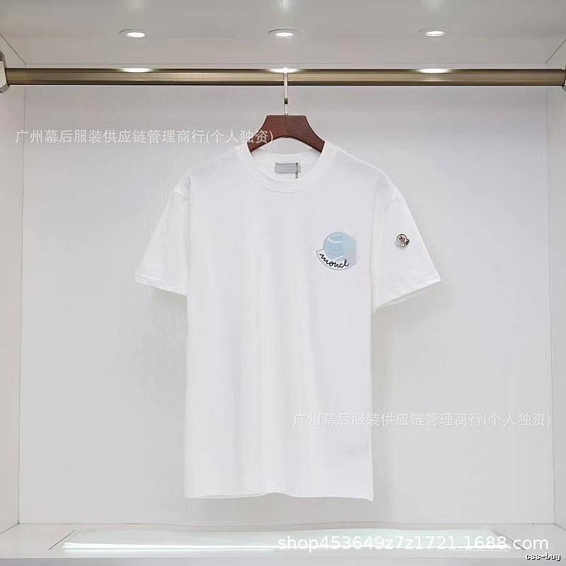 Moncler Embroidered Casual-style White T-Shirt