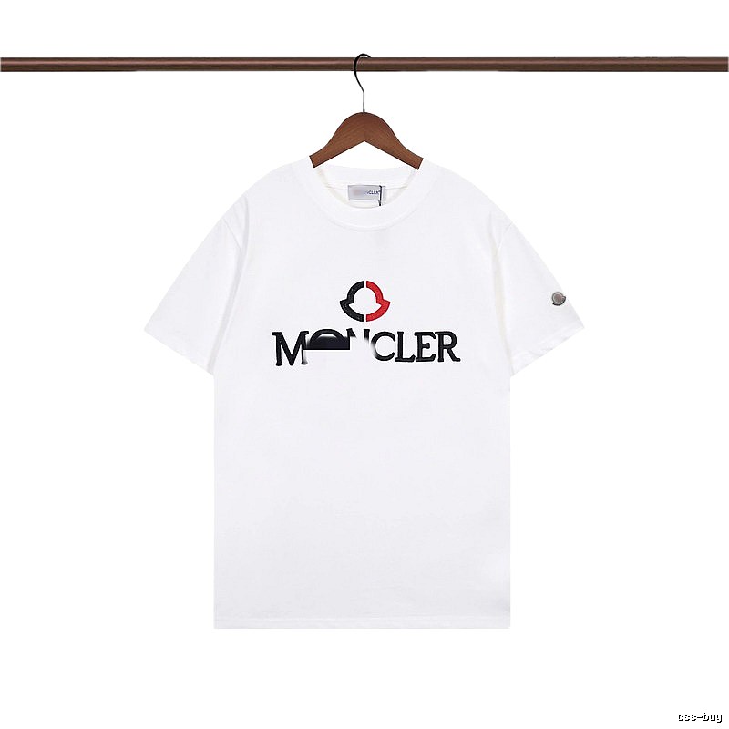 Moncler Embroidered Casual Style White T-Shirt