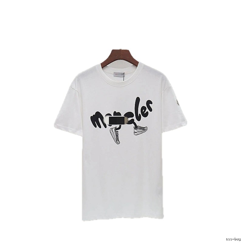 Moncler Graffiti Collection Casual Style White T-Shirt