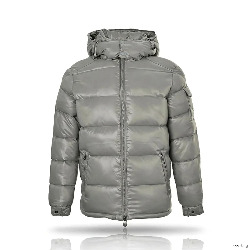 Moncler hooded fashionable grey down jacket
