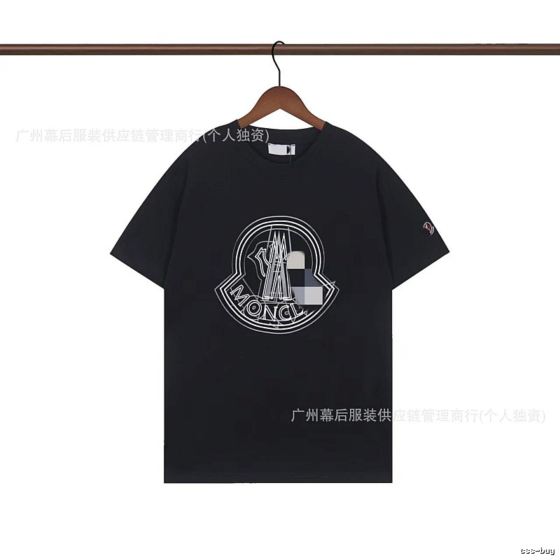 Moncler Large Logo Trendy Style Black Short-sleeve T-shirt