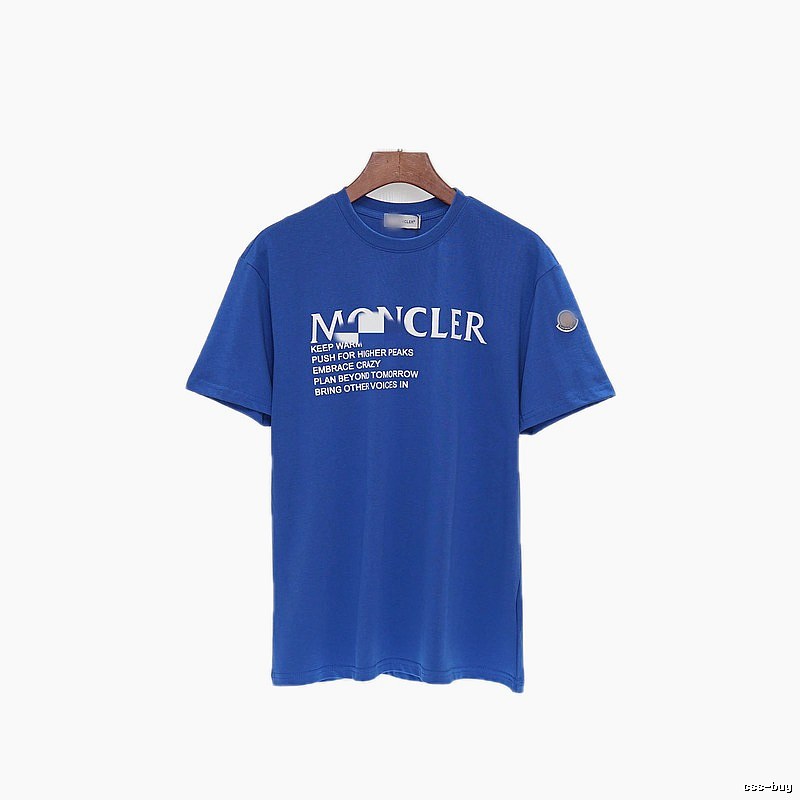 Moncler Letter Print Casual Blue Short-sleeve T-shirt
