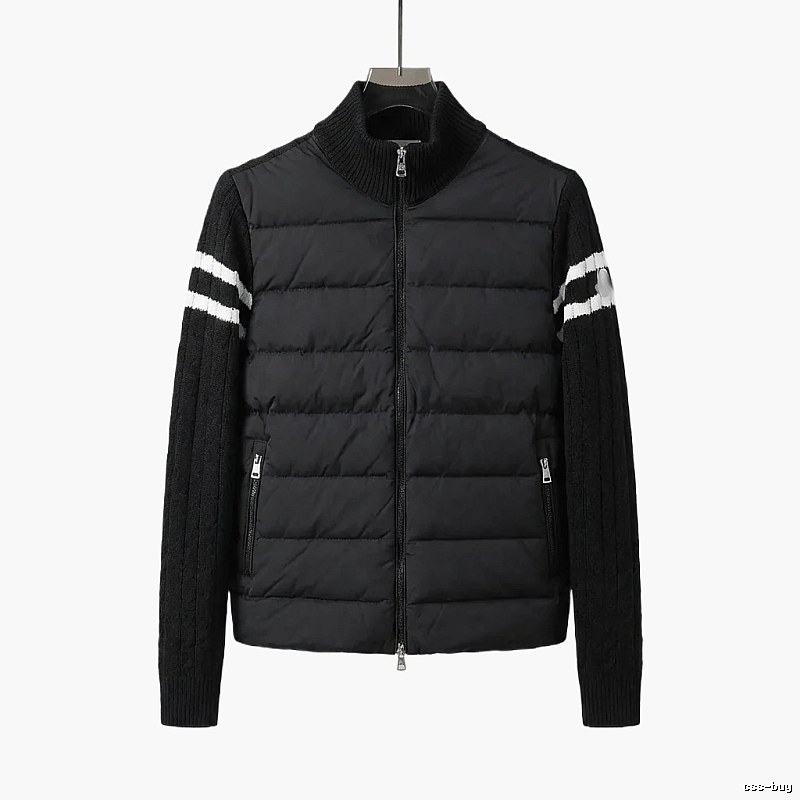 Moncler patchwork stylish black coat