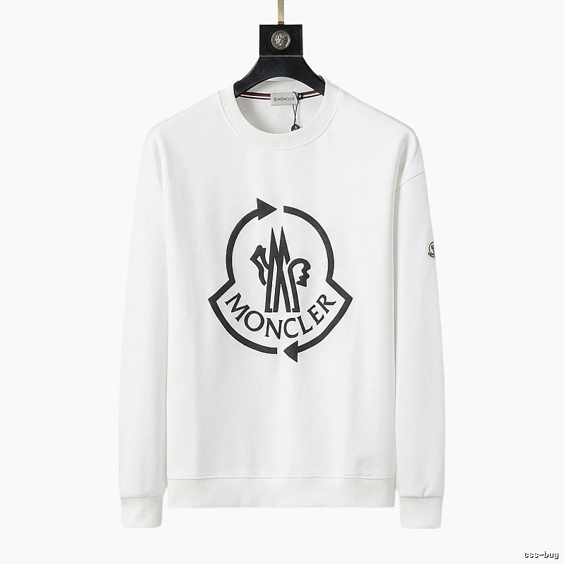 Moncler Round - neck Trendy and Cool White Sweatshirt