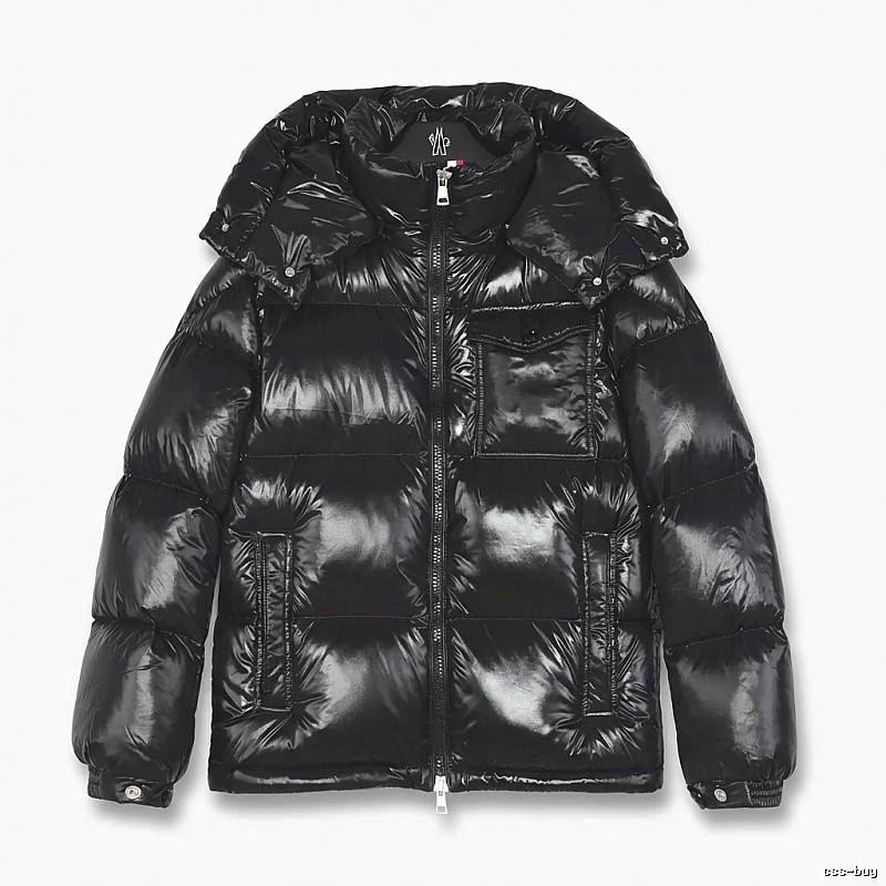 Moncler shiny black down jacket