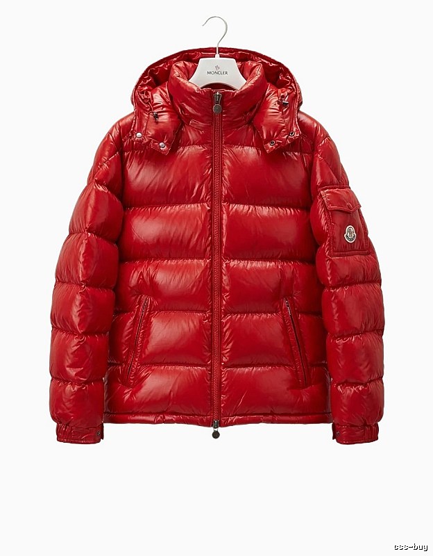Moncler shiny red down jacket