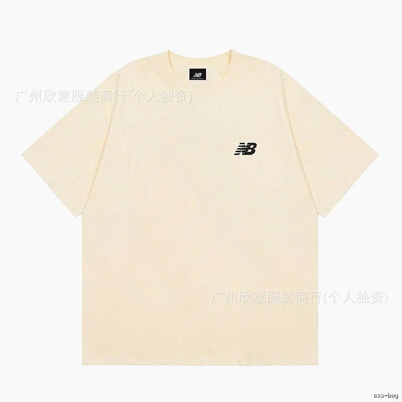 New Balance Casual Minimalist Beige Short-sleeve T-shirt