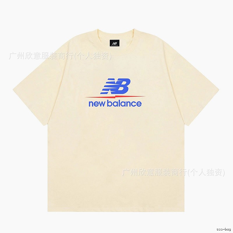 New Balance Printed Casual-style Light Beige Short-Sleeve T-Shirt