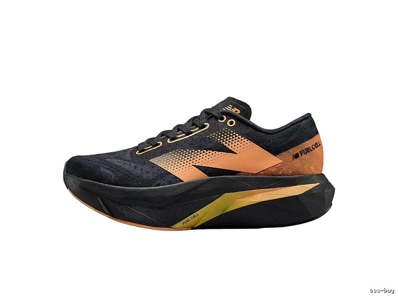 New Balance retro-style black and orange sports shoes