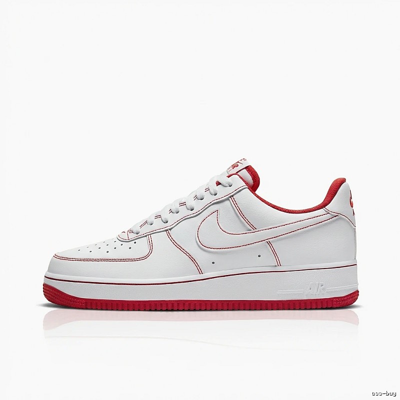 Nike Air Force 1 simple red and white sports shoes