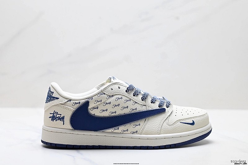 Nike Air Jordan 1 Trendy Style White and Blue Shoes