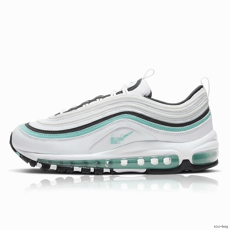 Nike Air Max 97 White and Green Retro Athletic Shoes