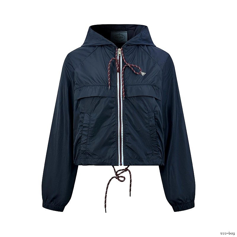 Nike Navy Cropped Windbreaker Jacket for Casual Office