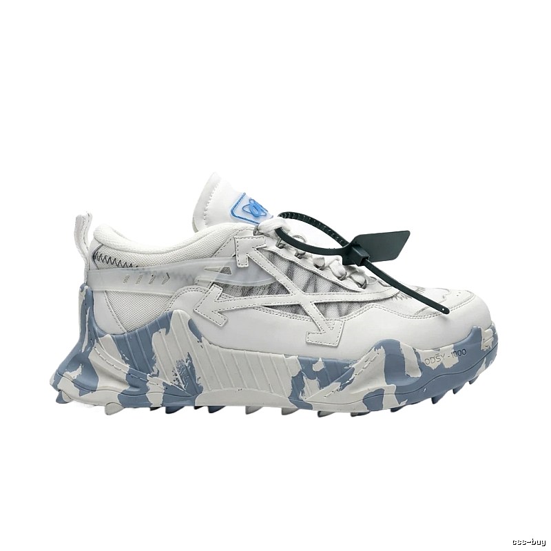 Off-White camouflage-style white and gray sports shoes