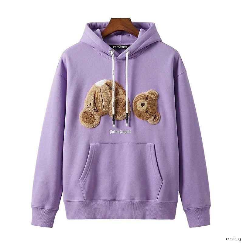 Palm Angels Bear Trend Brand Light Purple Sweatshirt