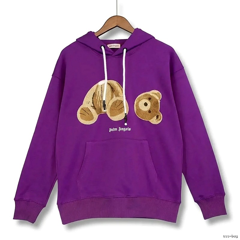 Palm Angels Bear Trend Brand Purple Sweatshirt