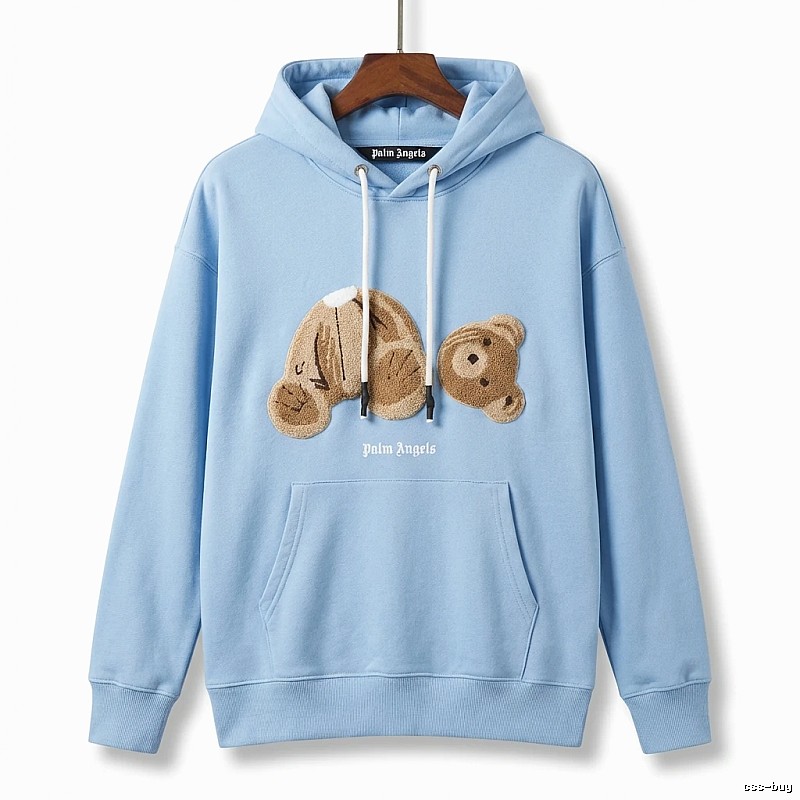 Palm Angels Bear Trendy Light Blue Sweatshirt