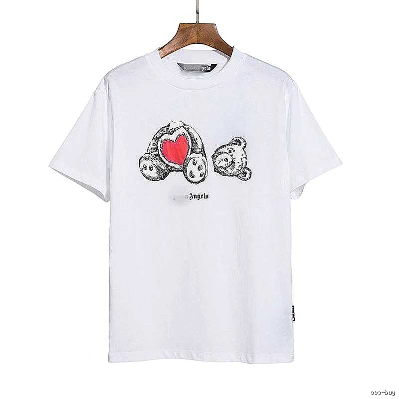 Palm Angels Urban Bear graphic T-shirt White Colorful Bear with Statement Pattern