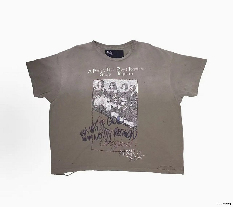 Paly Hollywood Portrait Print Vintage Gray T-shirt
