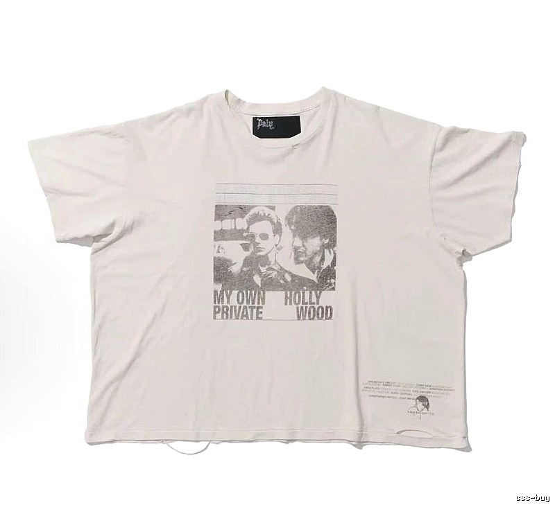 Paly Hollywood Portrait Print Vintage Off-white T-shirt