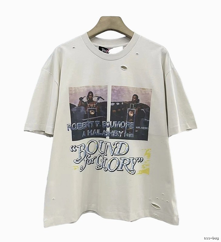 Paly Hollywood Printed Vintage Off-white Short Sleeve T-Shirt
