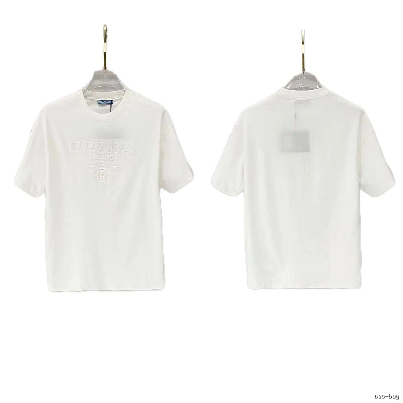 Prada Classic Collection Minimalist Style White Short-sleeved T-shirt