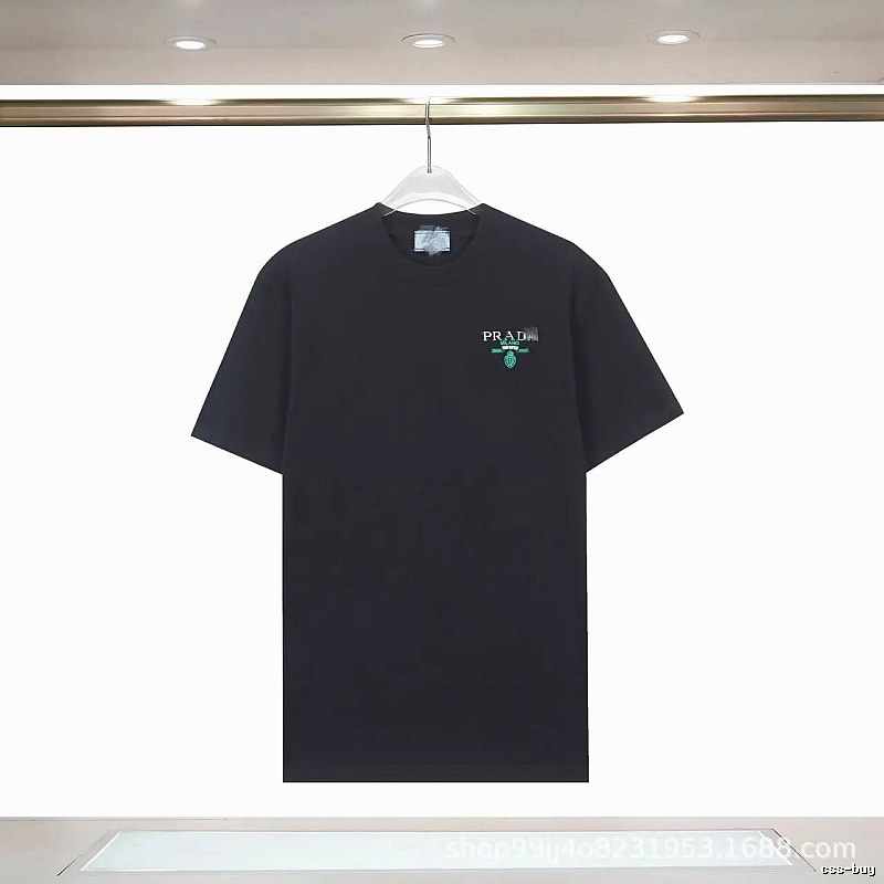 Prada Logo Minimalist Style Black T-Shirt